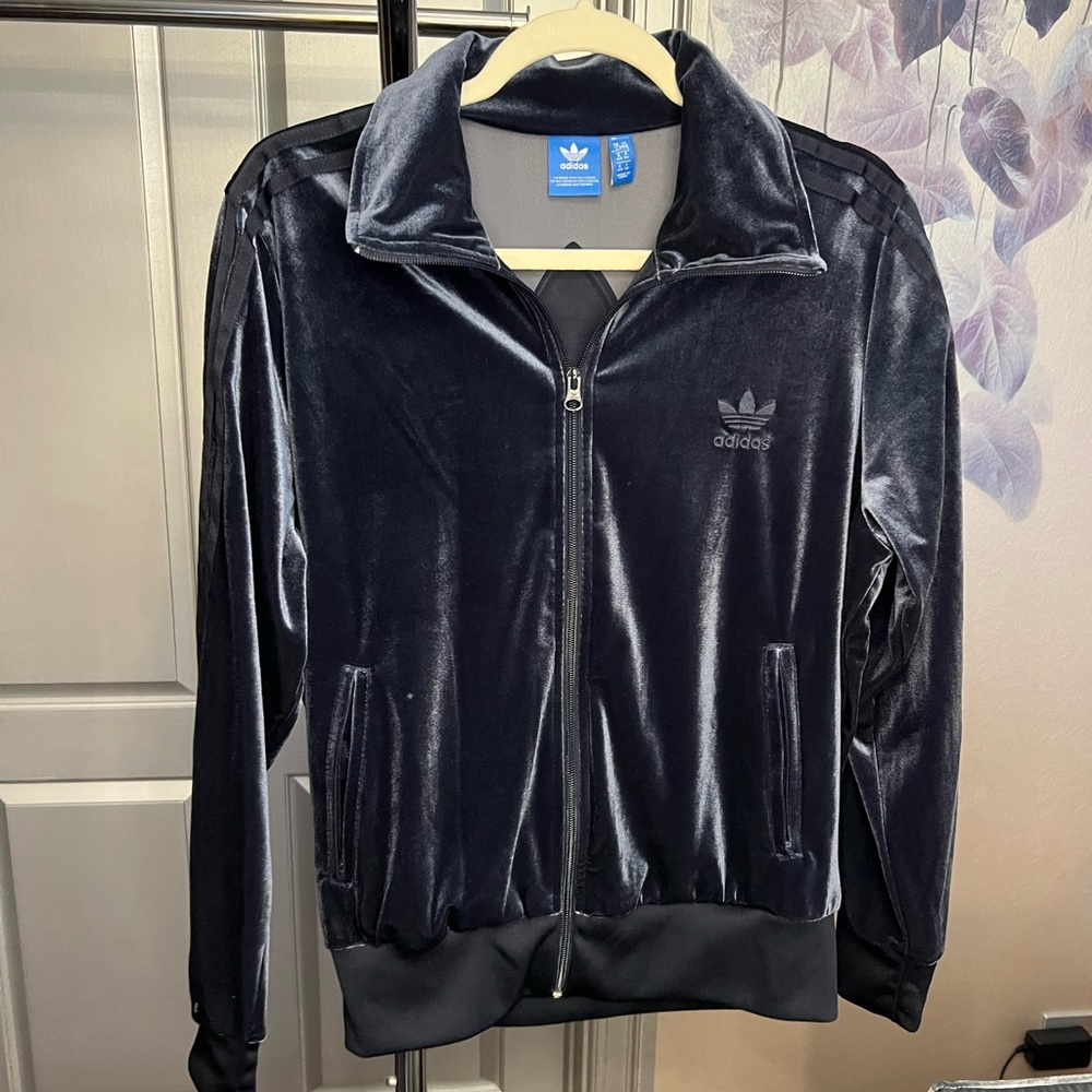 Adidas Originals Women’s LUXE Velvet Vibes FIREBIRD Track Too Jacket BLUE